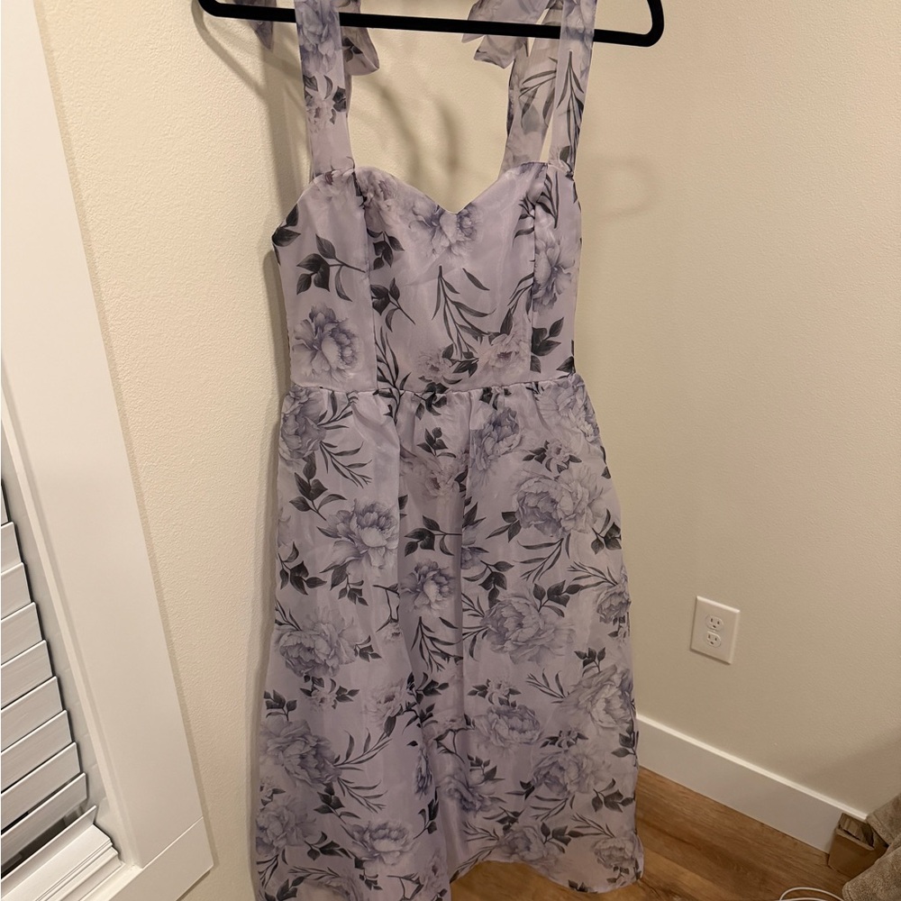Lulu's Lavender Floral Midi Dress